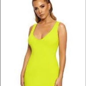 Neon Green Naked Wardrobe Mini Dress